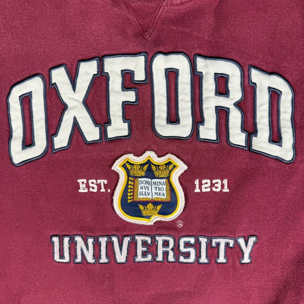 Oxford University Sweatshirt Size Small Maroon Pullover College Logo - Picture 2 of 8